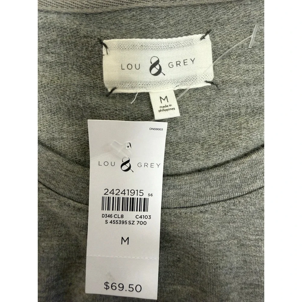 Lou & Grey Women‎ Gray Long Sleeve Crew Neck Knit Dress Size M